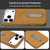 iPhone Air VIETAO Suede MagSafe PU Leather Phone Case with Holder - Light Brown