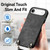 iPhone Air Vintage Leather PC Back Cover Phone Case with Crossbody Strap - Black