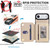 iPhone Air YM006 Skin Feel Zipper Card Bag Phone Case with Dual Lanyard - Apricot
