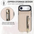 iPhone Air YM006 Skin Feel Zipper Card Bag Phone Case with Dual Lanyard - Apricot