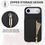 iPhone Air YM006 Skin Feel Zipper Card Bag Phone Case with Dual Lanyard - Black