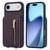 iPhone Air YM006 Skin Feel Zipper Card Bag Phone Case with Dual Lanyard - Dark Purple