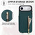 iPhone Air YM006 Skin Feel Zipper Card Bag Phone Case with Dual Lanyard - Green