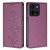 Moto G 2025 / Moto G 2026 Cute Cats Embossed Magnetic RFID Vegan Leather Phone Case - Violet Purple