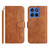 Moto G 2025 / Moto G 2026 Dual-Folded S-shape Leather Phone Case - Brown