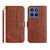 Moto G 2025 / Moto G 2026 Dual-Folded S-shape Leather Phone Case - Coffee