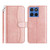 Moto G 2025 / Moto G 2026 Dual-Folded S-shape Leather Phone Case - Rose Gold