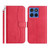 Moto G 2025 / Moto G 2026 Dual-Folded S-shape Leather Phone Case - Rose Red