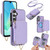 Samsung Galaxy A16 5G AwQuer 2 in 1 Crossbody Zipper Wallet Leather Back Phone Case - Light Purple