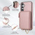 Samsung Galaxy A16 5G AwQuer 2 in 1 Crossbody Zipper Wallet Leather Back Phone Case - Rose Gold