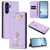 Samsung Galaxy A16 5G Ballet Girl Diamond Studded RFID Vegan Leather Phone Case - Light Purple