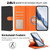 Samsung Galaxy A16 5G Detachable Litchi Texture Magnetic Vegan Leather Phone Case - Black+Orange