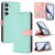 Samsung Galaxy A16 5G Detachable Litchi Texture Magnetic Vegan Leather Phone Case - Mint Green+Pink