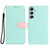 Samsung Galaxy A16 5G Detachable Litchi Texture Magnetic Vegan Leather Phone Case - Mint Green+Pink