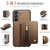 Samsung Galaxy A16 5G JEEHOOD J12 Exquisite RFID MagSafe Zipper Card Bag Phone Case - Brown