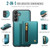 Samsung Galaxy A16 5G JEEHOOD J12 Exquisite RFID MagSafe Zipper Card Bag Phone Case - Green