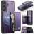 Samsung Galaxy A16 5G JEEHOOD J12 Exquisite RFID MagSafe Zipper Card Bag Phone Case - Purple