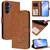 Samsung Galaxy A16 5G Litter Panda Embossing RFID Leather Phone Case with Lanyard - Brown