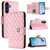 Samsung Galaxy A16 5G Rhombic Texture Flip Leather Phone Case with Lanyard - Pink