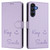 Samsung Galaxy A16 5G Smile Embossing RFID Leather Phone Case - Light Purple