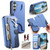 Samsung Galaxy A16 5G Twill Fabric MagSafe RFID Anti-theft Zipper Wallet Leather Phone Case - Dark Blue