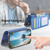 Samsung Galaxy A16 5G Twill Fabric MagSafe RFID Anti-theft Zipper Wallet Leather Phone Case - Dark Blue