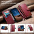 Samsung Galaxy A16 Splicing Zipper Wallet Vegan Leather Phone Case with Strap - Red
