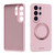 Samsung Galaxy S26 UItra ABEEL Skin-friendly Feel Magnetic Liquid Silicone Phone Case with Holder - Pink