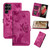 Samsung Galaxy S26 UItra Butterfly Cat Embossing Flip Leather Phone Case - Pink