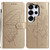 Samsung Galaxy S26 UItra Butterfly Flutter Pattern Embossed Leather Phone Case - Gold