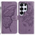 Samsung Galaxy S26 UItra Butterfly Flutter Pattern Embossed Leather Phone Case - Purple