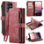 Samsung Galaxy S26 UItra CaseMe C30 Card Slots Zipper Wallet Leather Phone Case - Red