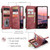 Samsung Galaxy S26 UItra CaseMe C30 Card Slots Zipper Wallet Leather Phone Case - Red