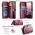 Samsung Galaxy S26 UItra CaseMe C36 Card Slots Zipper Wallet RFID Anti-theft Leather Phone Case - Red