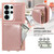 Samsung Galaxy S26 UItra Crossbody Lanyard Zipper Wallet Leather Phone Case - Rose Gold