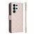 Samsung Galaxy S26 UItra Crossbody Rhombic Zipper Tower Buckle Leather Phone Case with Lanyard - Beige