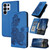 Samsung Galaxy S26 UItra Datura Flower Embossed Flip Leather Phone Case - Blue