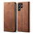 Samsung Galaxy S26 UItra Denim Texture Casual Style Horizontal Flip Leather Case - Brown