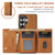 Samsung Galaxy S26 UItra DG.MING M1 Series 3-Fold Multi Card Wallet + Magnetic Phone Case - Brown