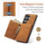 Samsung Galaxy S26 UItra DG.MING M1 Series 3-Fold Multi Card Wallet + Magnetic Phone Case - Brown