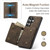 Samsung Galaxy S26 UItra DG.MING M1 Series 3-Fold Multi Card Wallet + Magnetic Phone Case - Coffee