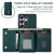 Samsung Galaxy S26 UItra DG.MING M1 Series 3-Fold Multi Card Wallet + Magnetic Phone Case - Green