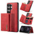 Samsung Galaxy S26 UItra DG.MING M1 Series 3-Fold Multi Card Wallet + Magnetic Phone Case - Red