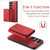 Samsung Galaxy S26 UItra DG.MING M1 Series 3-Fold Multi Card Wallet + Magnetic Phone Case - Red