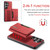 Samsung Galaxy S26 UItra DG.MING M2 Series 3-Fold Multi Card Bag + Magnetic Phone Case - Red