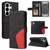 Samsung Galaxy S26 UItra Dual-color Splicing Flip Leather Phone Case - Black