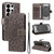 Samsung Galaxy S26 UItra Embossed Sunflower Pattern Flip Leather Phone Case - Grey