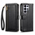 Samsung Galaxy S26 UItra ESEBLE E11 Colorful Litchi Pattern Zipper Wallet Leather Phone Case - Black