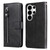 Samsung Galaxy S26 UItra Fashion Calf Texture Zipper Leather Phone Case - Black