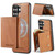 Samsung Galaxy S26 UItra Fierre Shann 2 in 1 Holder RFID Card Slot Wallet MagSafe Phone Case - Dark Brown